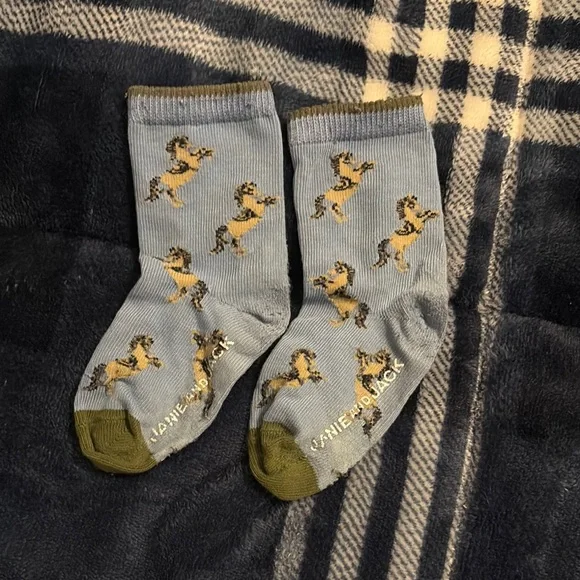 Janie & Jack Baby Boy Blue Horse Pattern Socks (9-12 months)