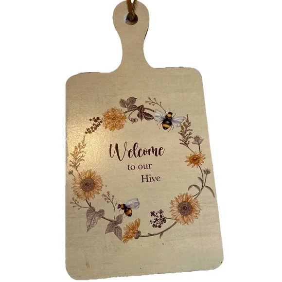 Welcome to Our Hive Bee Sunflower Decorative‎ Cutting Board Wall Decor