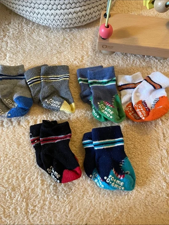 Assorted Kids Non-Slip Crew Socks - Multi Color