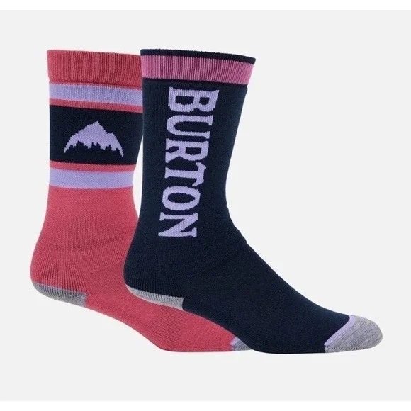 2‎ Pair Burton Weekend Midweight Kids Small/Medium 12.5-1.5 Fuchsia Fusion Socks