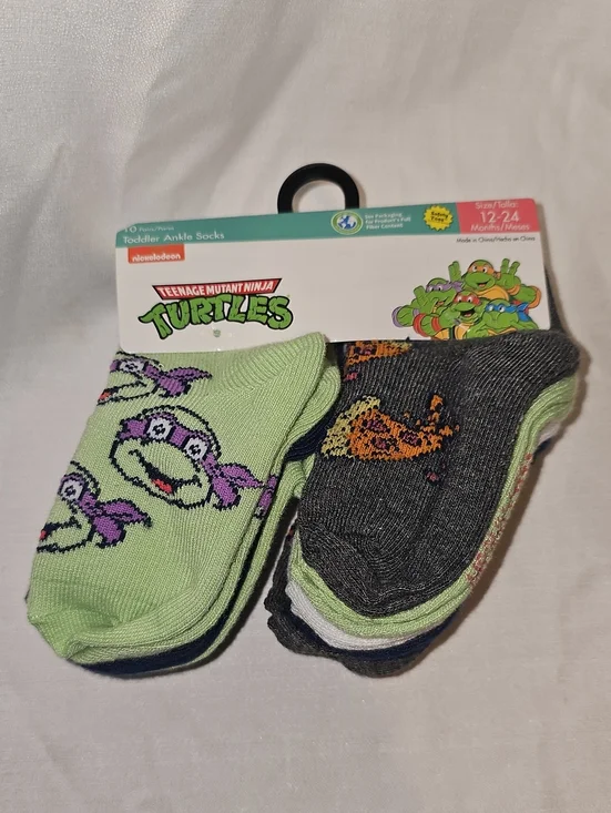 Teenage Mutant Ninja Turtles TMNT Toddler Ankle Socks, 10-pack, Size 12-24 Month