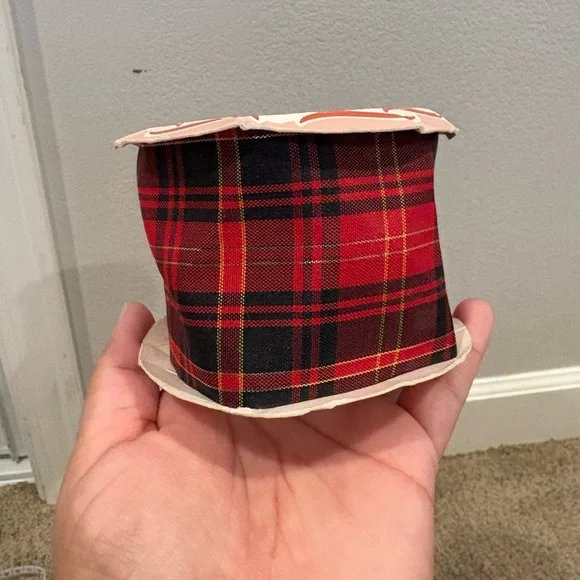 Vintage Made in the USA Red and BlackPlaid Christmas ribbon