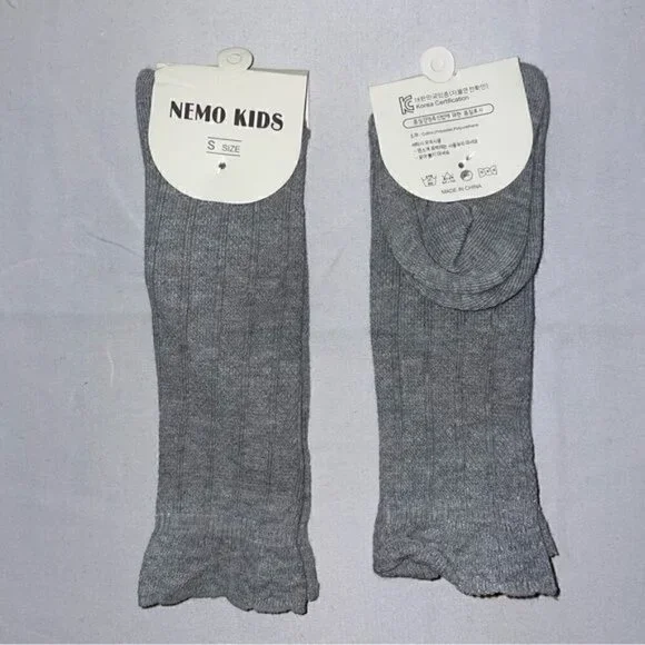 Nemo Kids Socks New born Knee High Boot Ribbed Knit Solid Socks Uniform Pull on