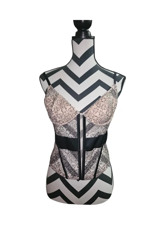 Victoria's Secret Black and Cream Lace Bustier