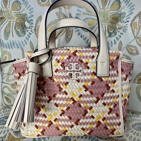 New! Tory Burch Thea Woven Mini Slouchy Satchel