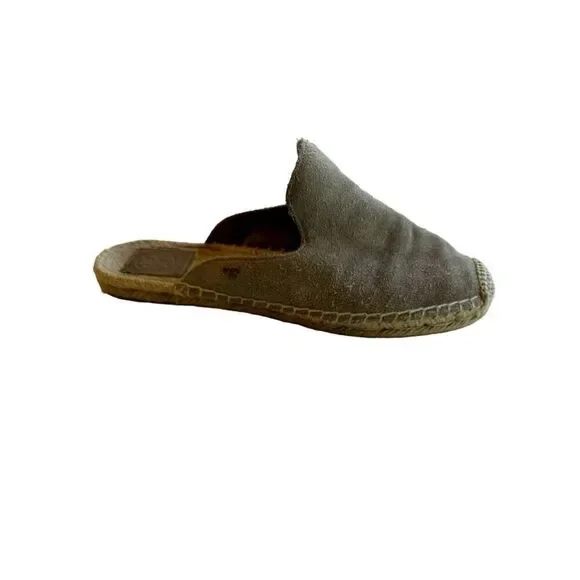 TORY BURCH Women's Max Suede Espadrille Mule Slides Taupe Size 7.5