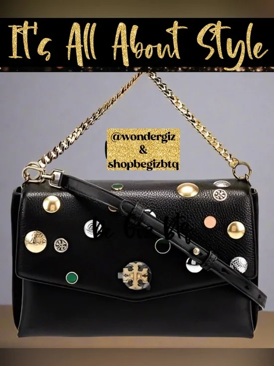 Tory Burch Authentic Kira Mixed Materials Embellished Unique Bag Limited Edition