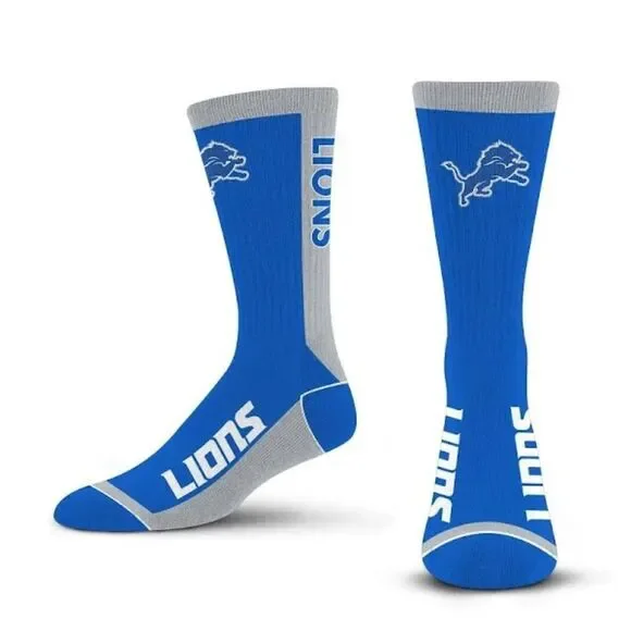 Detroit Lions NFL Crew Socks from For Bare Feet Brand Youth Sz (or small adult)