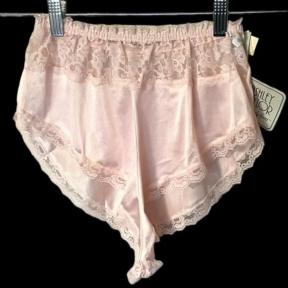 Vintage 80s Deadstock Ashley Taylor Pink Lingerie Lace Sissy Panties Girly Small