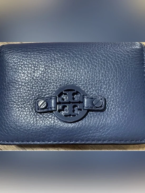 Tory Burch navy leather wallet