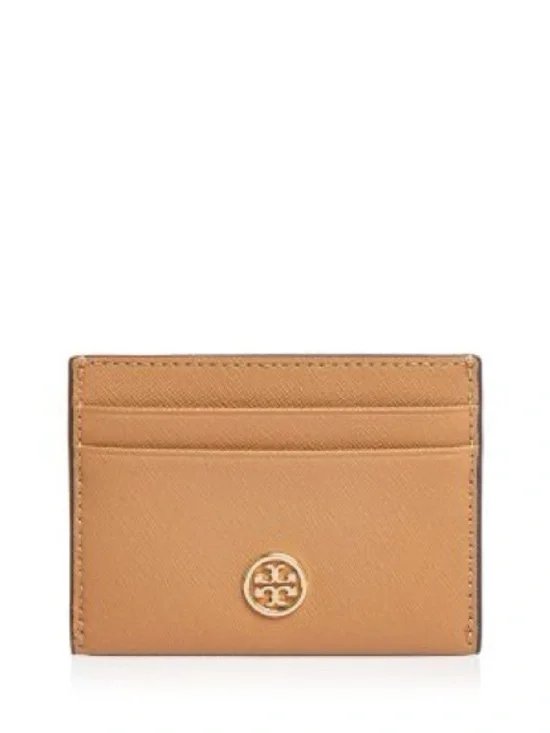 Tory Burch Robinson Tan Leather Card Case