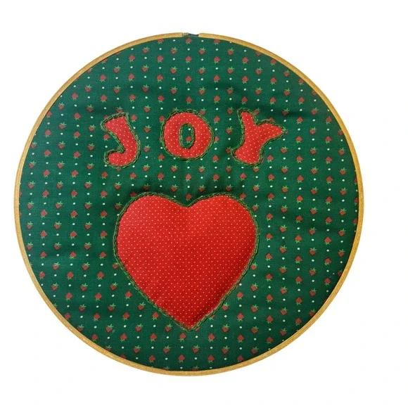 Handmade Hoop Art Strawberry Heart 