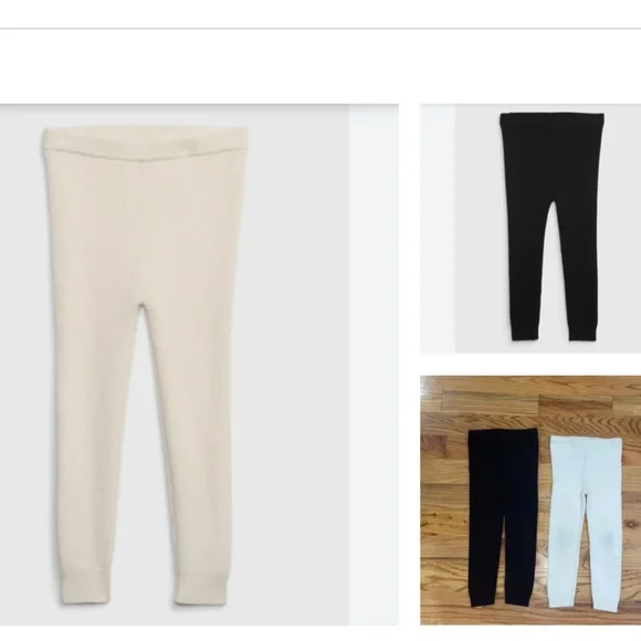 GAP 2 pack Toddler Rib Sweater Leggings black  Ivory  Toddler 2-3