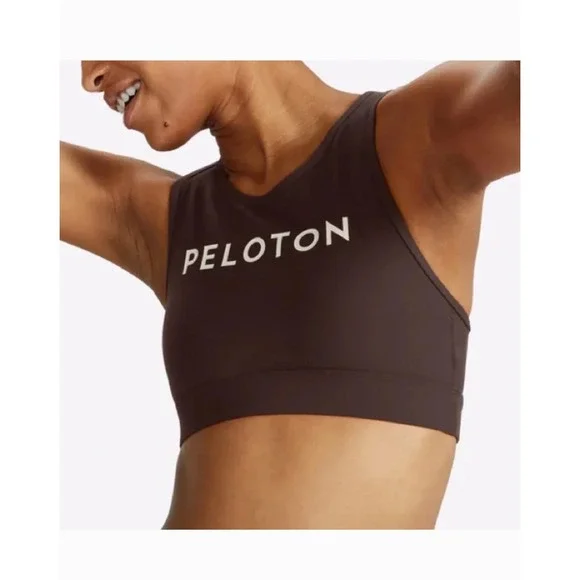 Peloton Cadent High Neck Bra Womens Small Chocolate Brown Racerback Athleisure