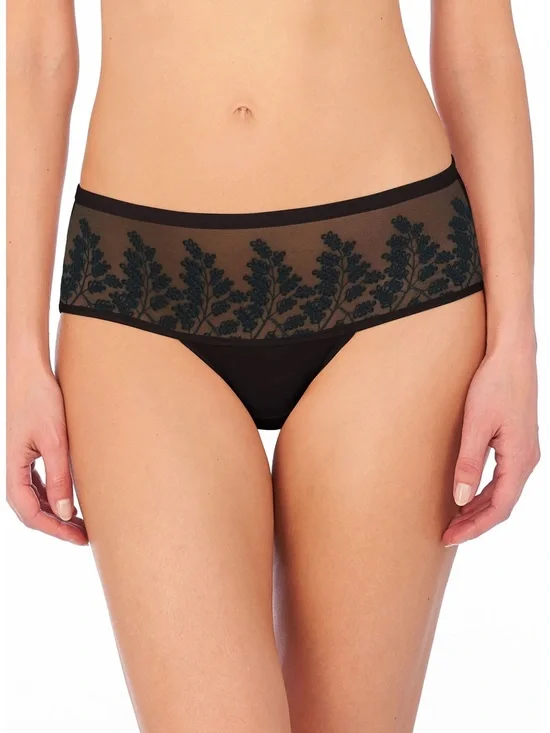 NWOT Natori Frame Embroidered Tulle Briefs - M - Black