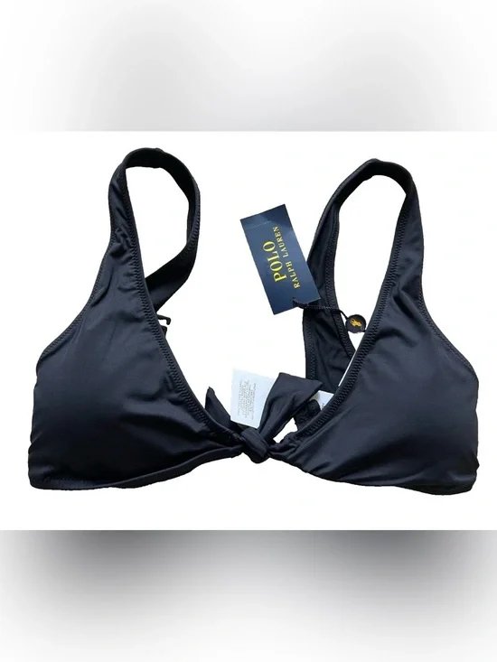 POLO Ralph Lauren black bra swim separate Small pads lined tie front