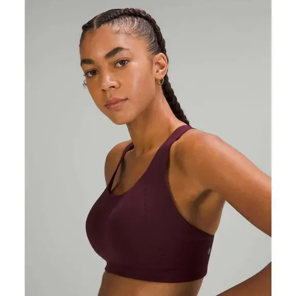 NEW Lululemon AirSupport Bra High Support Cassis Burgundy Maroon Size 38DD