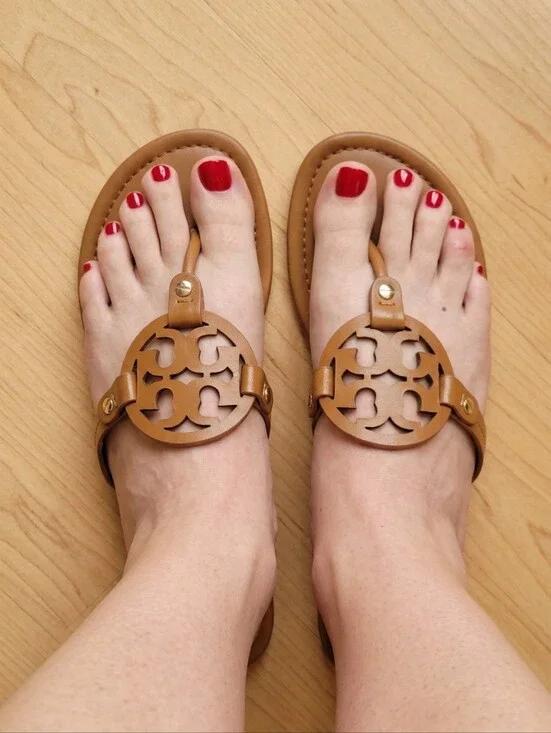 Tory Burch Miller Sandals Vintage Vachetta Size 13