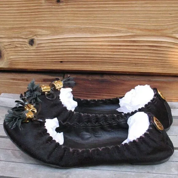Tory Burch Black Ballet Flats