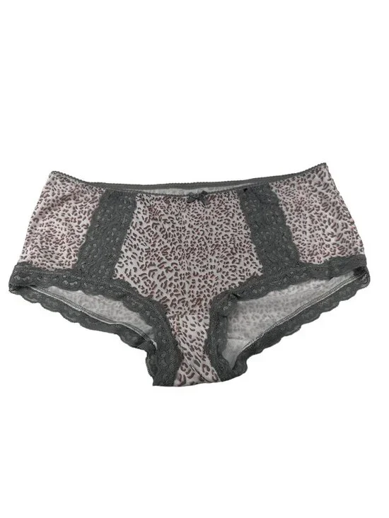 Unbranded Women's Size 7 Panty Brief Hipster Lace Leg Opening Animal Print NWOT