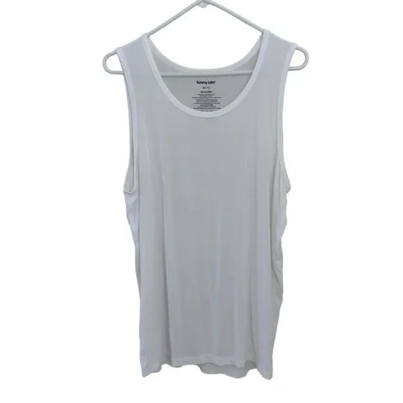 Tommy John Womens Second Skin White Tank Top Loose Fit Sz XL