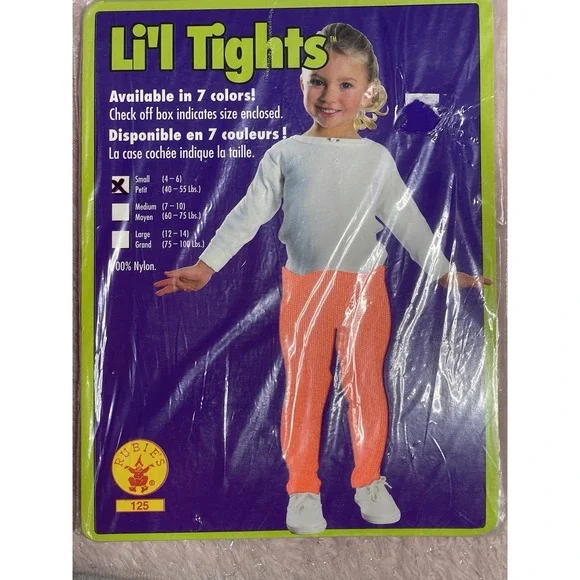 Li'l Tights L 12/14 Kids Child Rubie's Orange Large‎ Nylon Girls/Boys