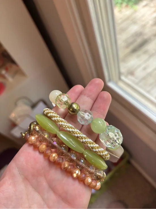 Bundle of bracelets + one set of matching earrings