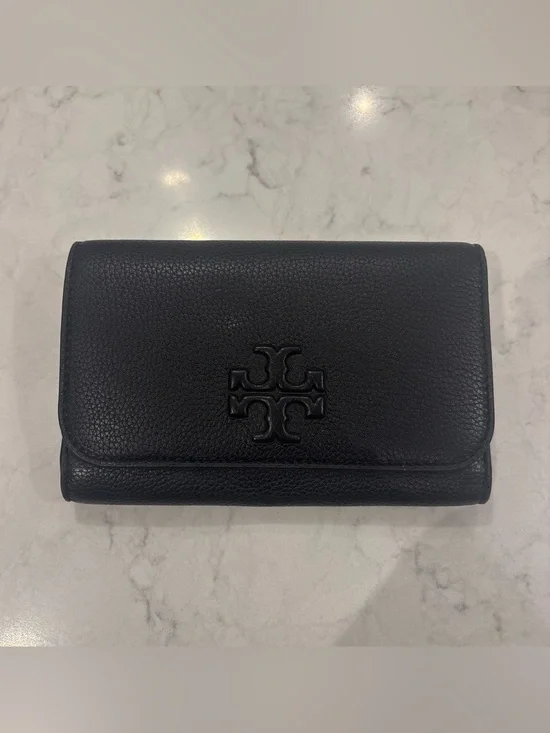 Tory Burch Black Leather Clutch with Wallet