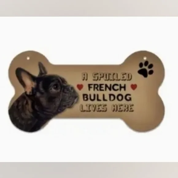Samson's FRIENDS French Bulldog Wooden Bone-Shaped Sign