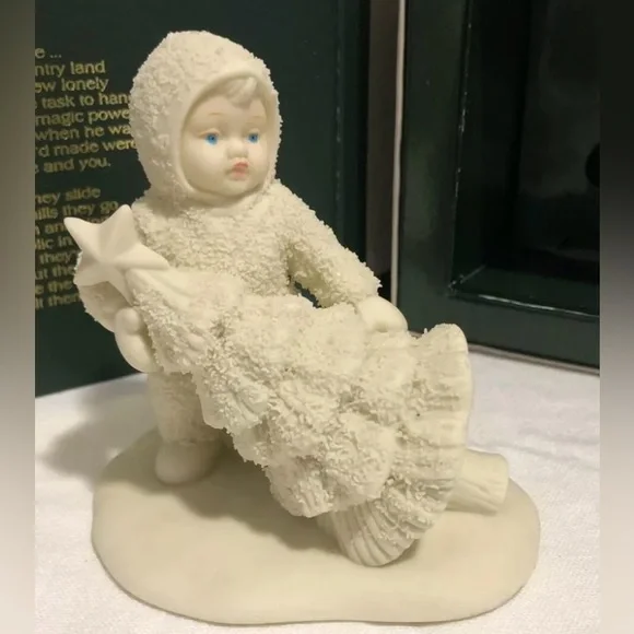Vtg Dept 56 Snowbabies I'll Put Up The‎ Tree Figurine in Original Box 6800-4