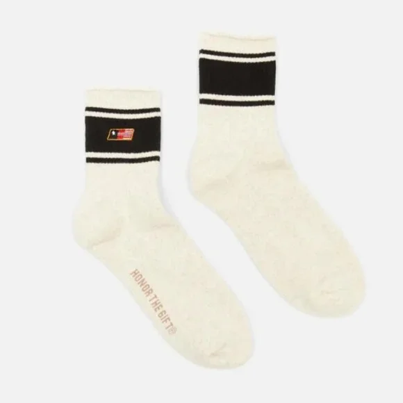 Honor The Gift Crew Socks Kids MID RETRO Sz 7-11 Tagged & Bagged Cozy Socks 1pr