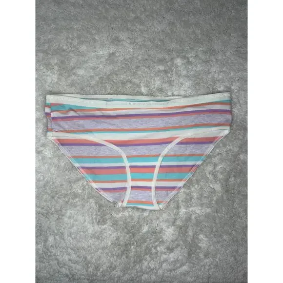 NWT Victoria’s Secret Low Rise Hiphugger Pastel Stripe Panty Large 2014