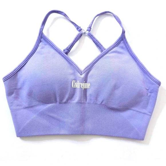 Civil Regime Kelly Seamless‎ Sports Bra Dusty Lavender Purple Small NEW