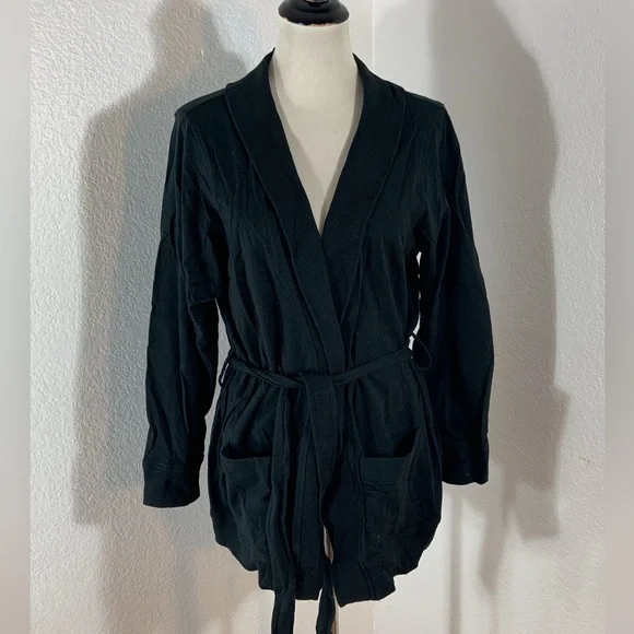 🌹New Listing🌹NWOT Hanes Style Black Cotton Short Robe