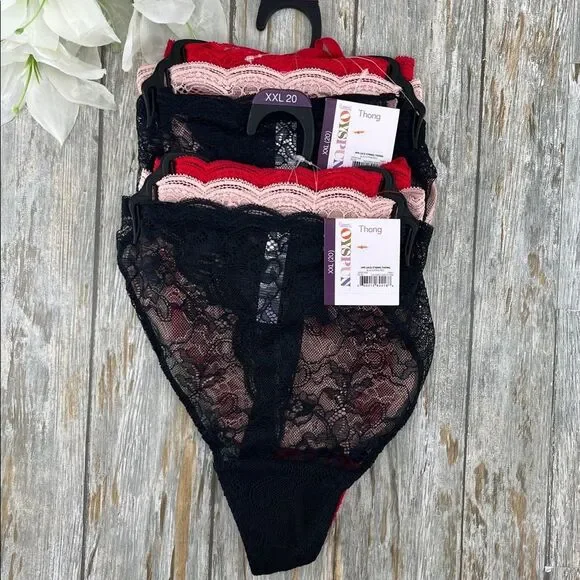 Lace Thong Panties Underwear 2, 3-Packs Size XXL
