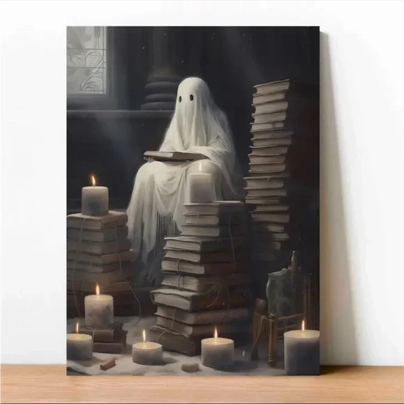 Canvas Poster Printed Painting The‎ Ghost Reading By The Window Unframed 40x60cm