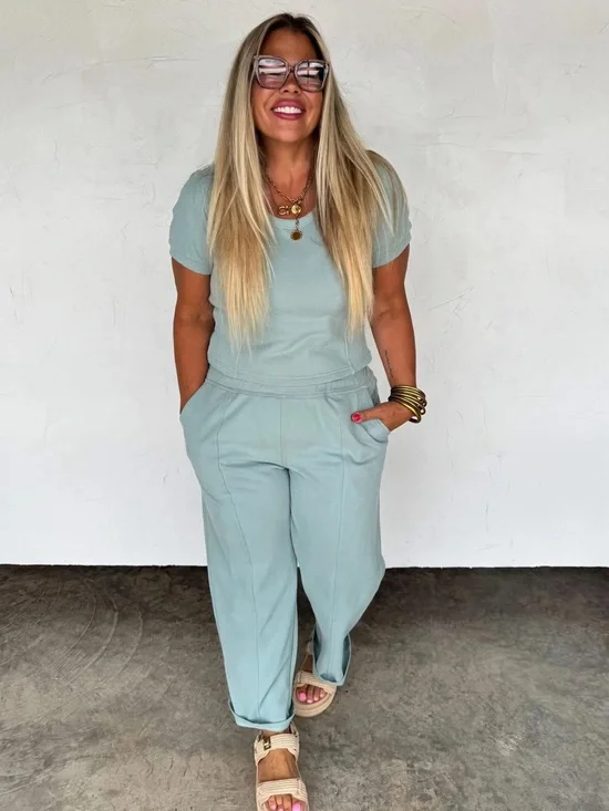 Relaxed Short-Sleeve Matching Set