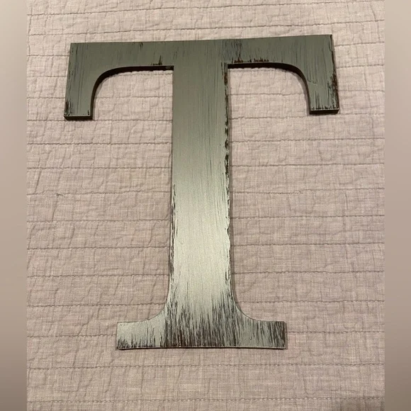 Decorative Wooden Letter “T” Wall Decor – Rustic Farmhouse Style