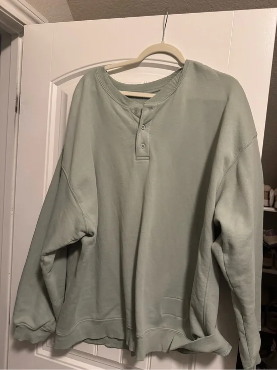 SET Daily Drills Sage Green Henley Oversized Sweatshirt and matching joggers SET