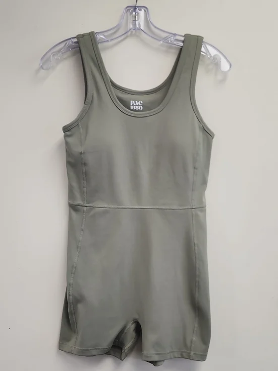 PAC 1980 Olive Green Athletic Romper Built In Bra Women’s Size Medium