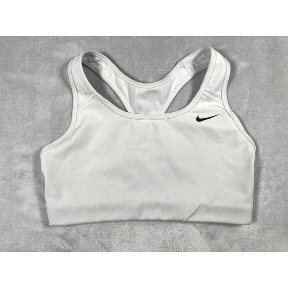 Nike Dri-FIT Sports Bra Women's Medium White Racerback Medium Support Athletic
