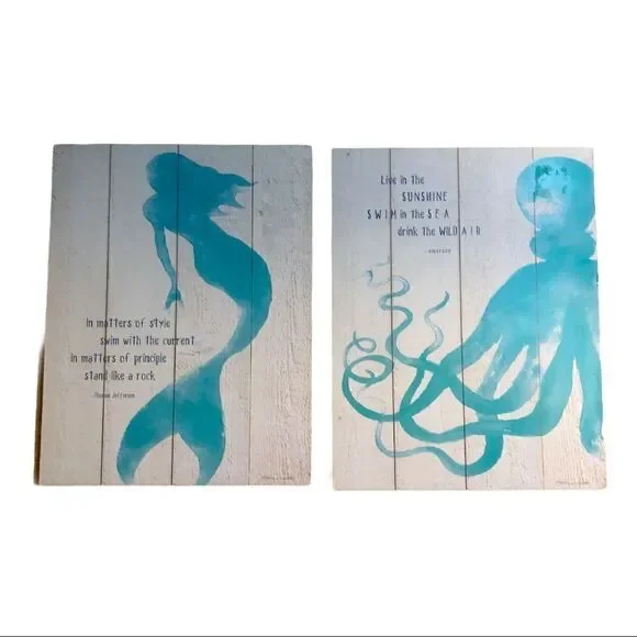 Inspirational wall pieces. 8x10.25 Quotes teal Set