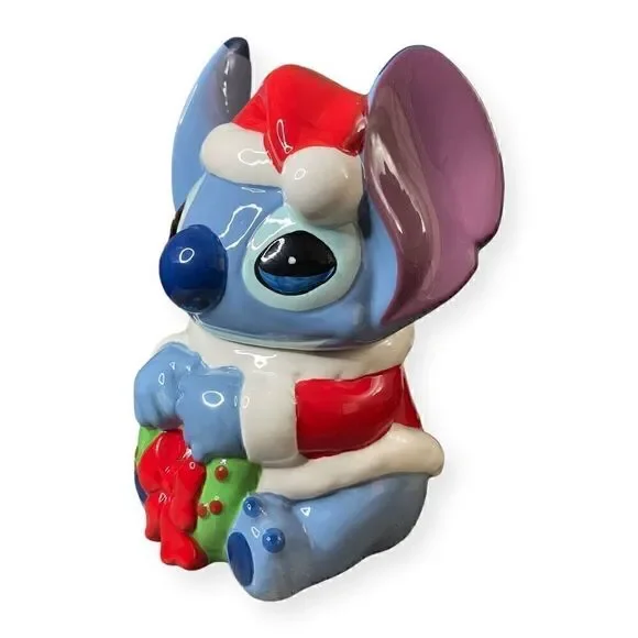 Disney Holiday Stitch Christmas Cookie Jar Stitch from Lilo & Stitch New (c)