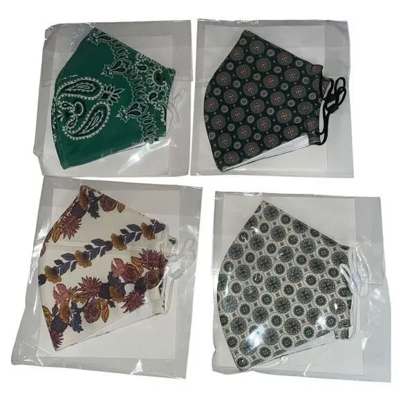 4 Tory Burch Printed‎ Two Layer Adjustable Face Mask New Limited Print
