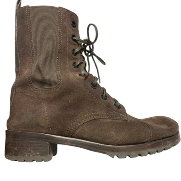 Tory Burch Suede 8 M Broome Lace Up Combat Boots