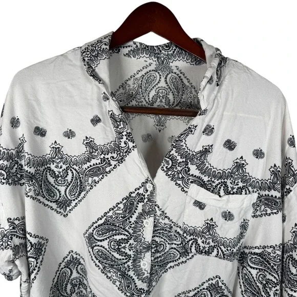 ASOS DESIGN Scarf Print Short‎ Sleeve Shirt & Pajama Set bandana Print Size 14