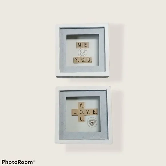 LOVE-THEMED SCRABBLE SHADOW BOX PICTURES