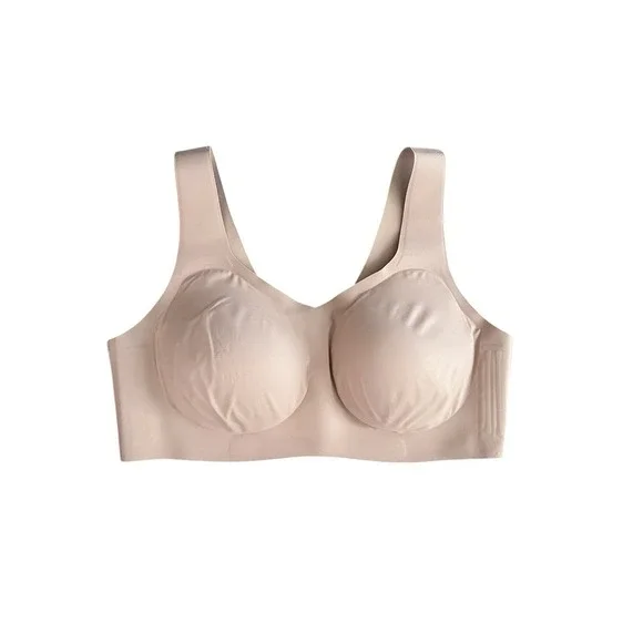 Honeylove SoftForm V-Neck Bra 1X Sand Nude Wireless‎ Seamless 40 C/D