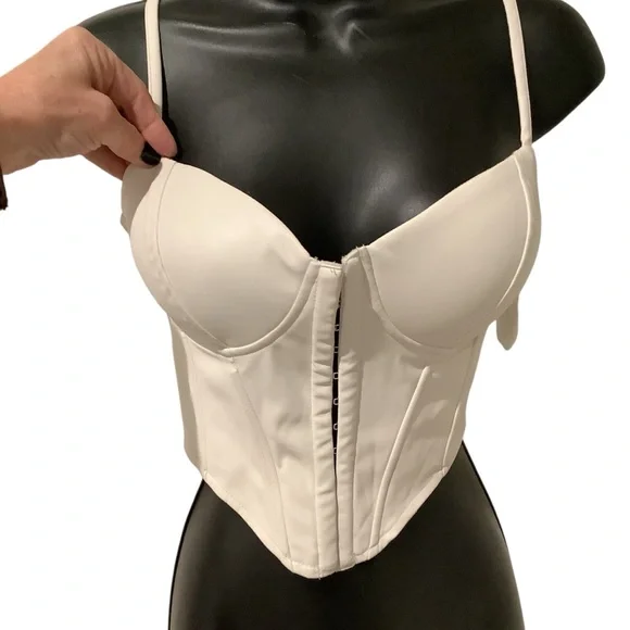 Windsor White Cream Bustier Bra Front Hook & Eye Closure WORN ONCE