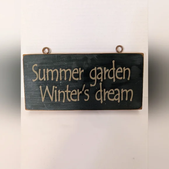 VINTAGE Garden Sign Wooden Inspirational Quote